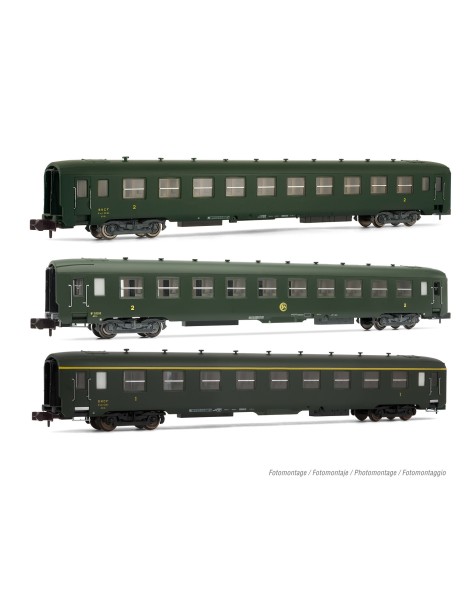 Set de 3 voitures SNCF DEV AO longues époque III