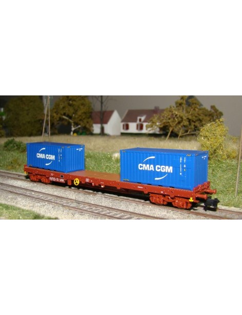 Wagon plat Rs SNCF contaners CMA CGM