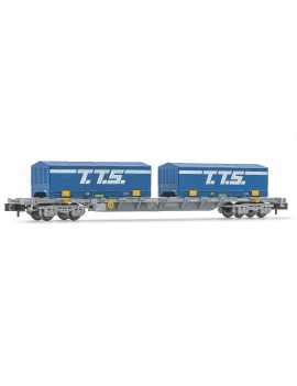 Wagon plat Sgnss SNCF Novatrans conteneurs à coils TTS