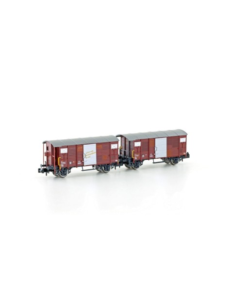 Set of 2 SBB K2 covered wagons era IV