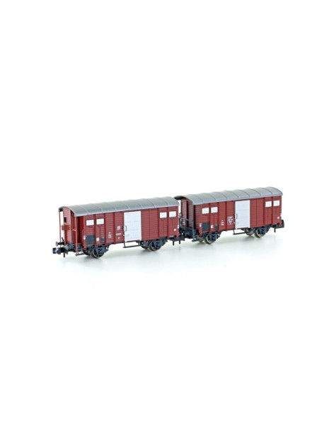 Set of 2 SBB K2 covered wagons era III