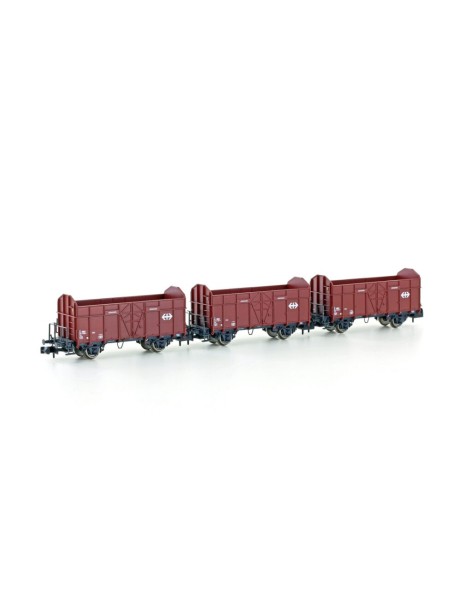 Set of 3 SBB Fbkk wagons cross logo era IV 