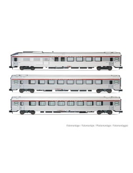 Set of 3 SNCF Mistral 69 carriages TEE Le Cisalpin