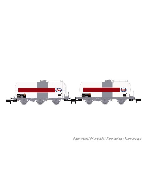 Set de 2 wagons citernes à 3 essieux SNCF Esso époque IV