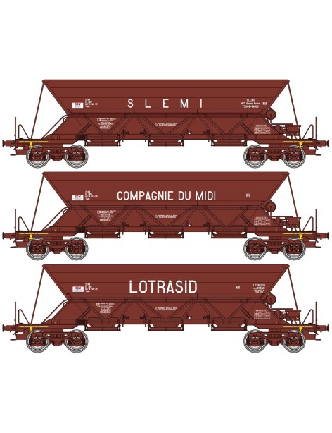 Coffret de 3 trémies EX T1 SNCF ARBEL-FER, MONTENAY et GARE DES MINES