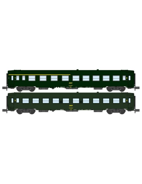 Set de 2 voitures UIC SNCF A4B5 et B10 époque IVa