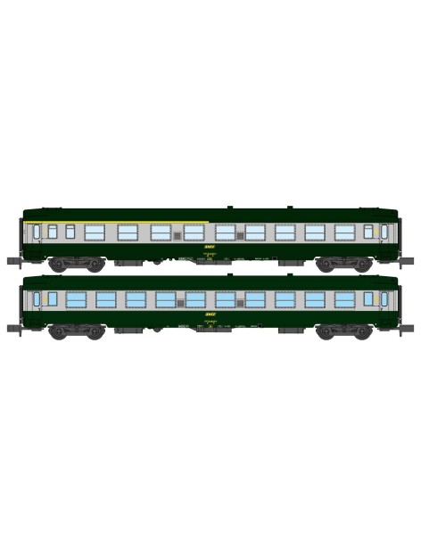 Set de 2 voitures UIC SNCF A4B5 et B10 époque IVb