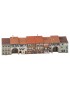 Set of 6 old town relief houses