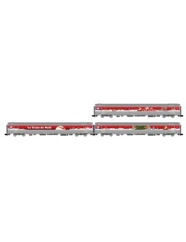 Set of 3 SNCF ex Mistral 69 carriages Christmas Train 2010