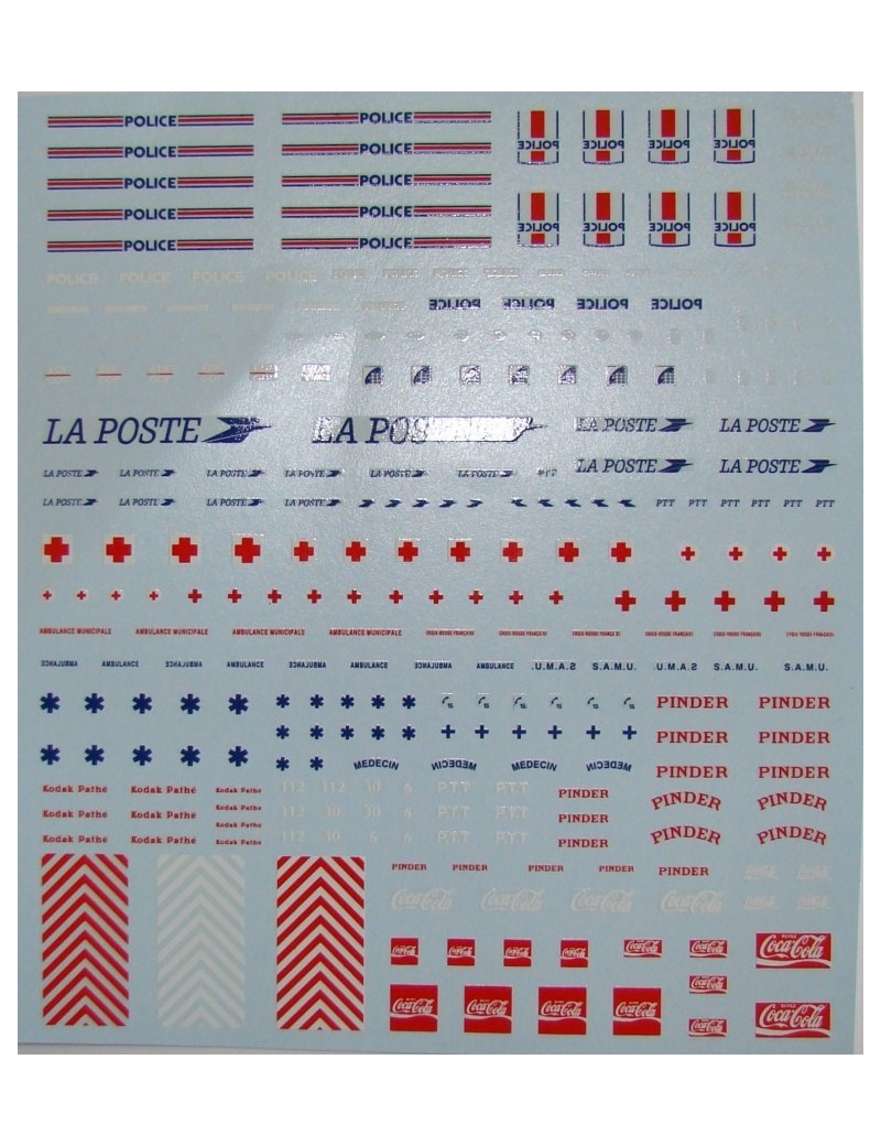 Sheet of various markings