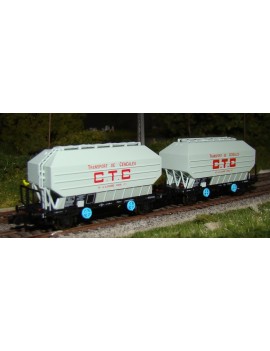 Set 2 wagons céréaliers CTC époque III