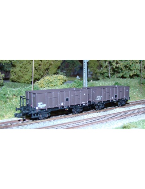 Set of 2 OCEM 29 brown metal dump wagons