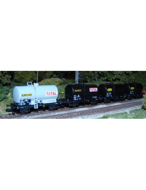 Set 4 wagons citernes OCEM SIMOTRA TOTAL