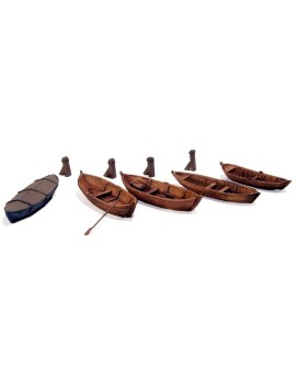 Set of 5 rowing boats