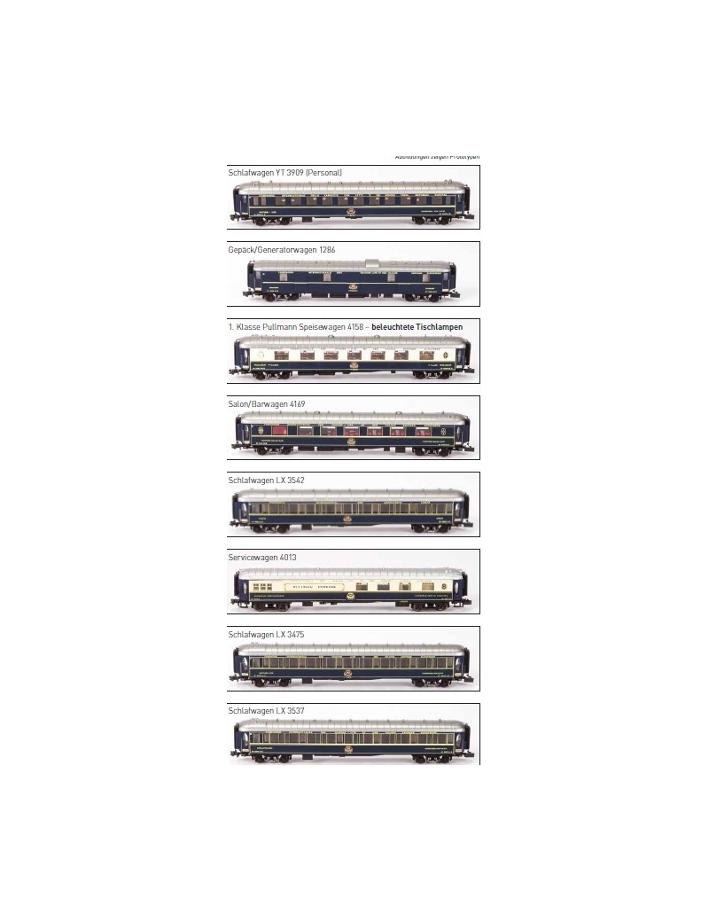 Set de 8 voitures CIWL Orient Express