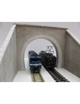 Double tracks with catenary tunnel portal