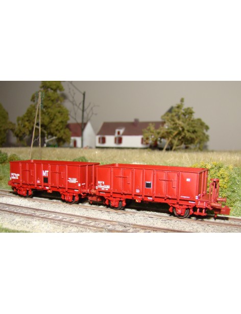 Set of 2 SNCF OCEM gondola cars MT era III