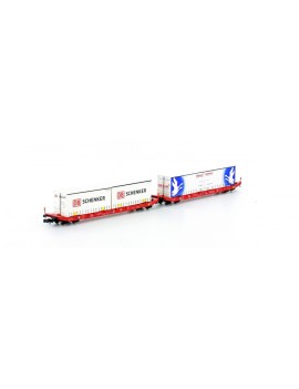 Set 2 DB wagons + containers Jumbo DB Schenker and Hellmann