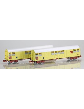 Set of 2 SNCF Gakkss 11-6 covered wagons