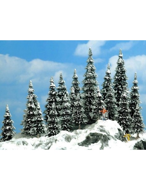 Set of 20 snow-covered firs