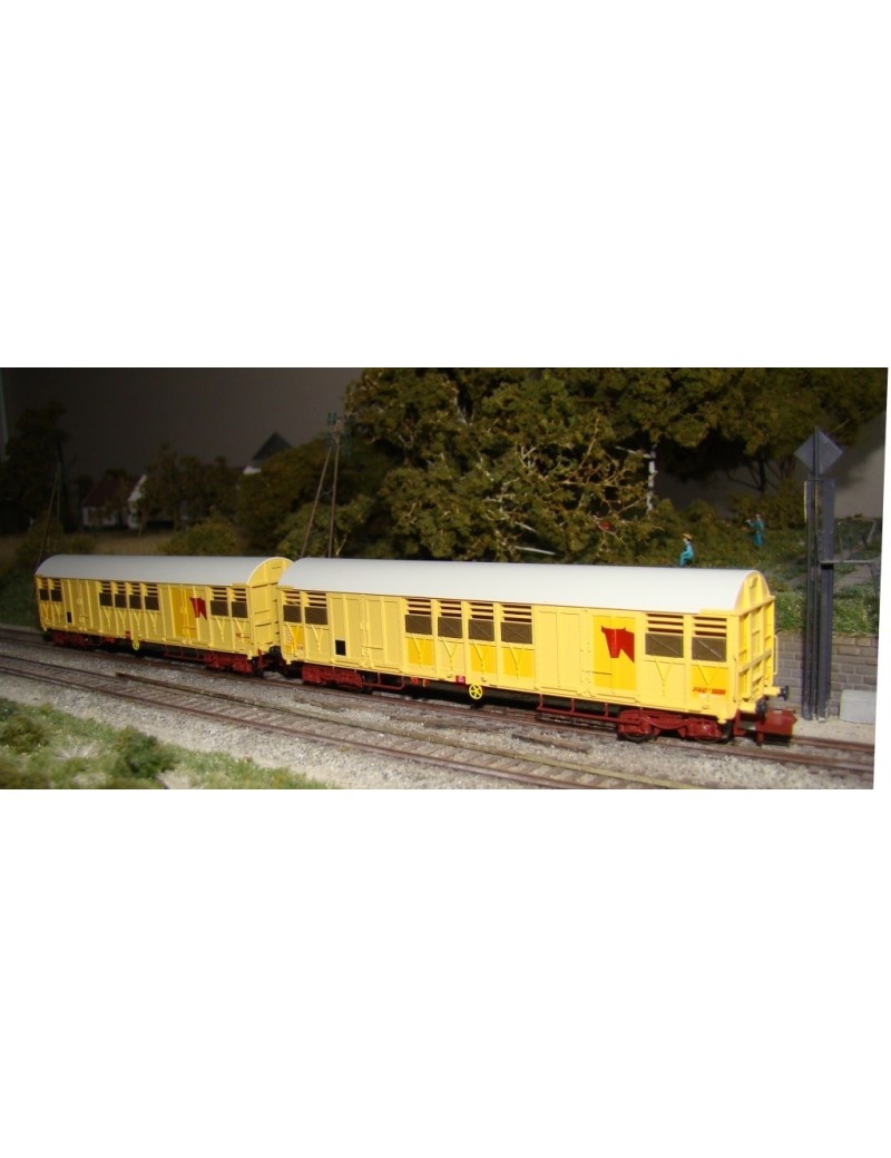 Set of 2 SNCF Gakkss 14-6 wagons washed-out