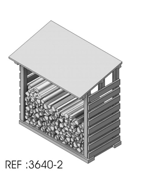 Abri à bois avec bûches