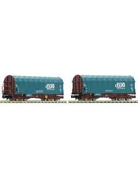 Set of 2 SNCB Shimmns covered wagons