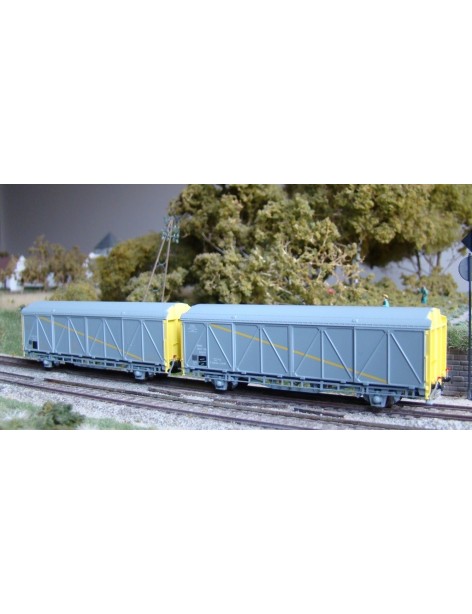 Coffret de 2 wagons de service Hi SNCFà toit haut