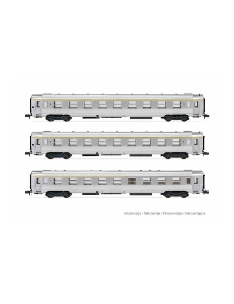 Set de 3 voitures DEV inox longues SNCF