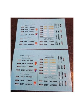 Sheet of SNCF CC 6500 and CC 21000 numbers