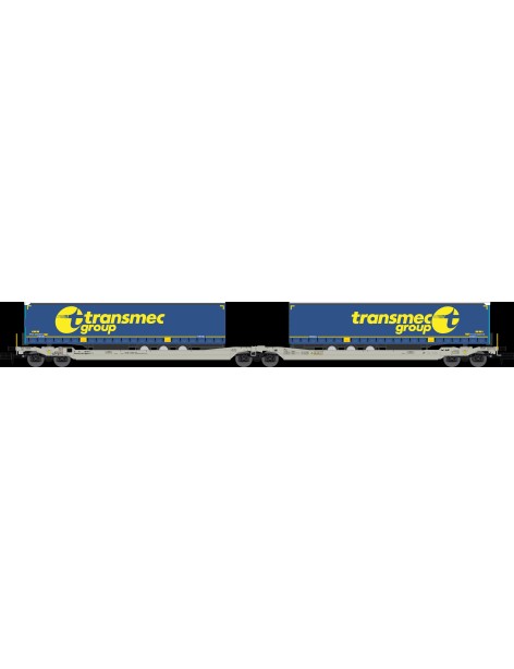 Porte-remorque double Sdggmrs AAE Cargo + remorques TRANSMEC