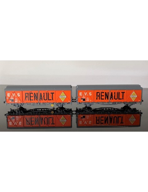 Coffret de 2 wagons EVS toit haut RENAULT