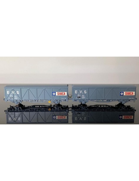 Coffret de 2 wagons EVS toit bas SIMCA