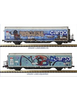 Set de 2 wagons Hbbills SBB Cargo tagués