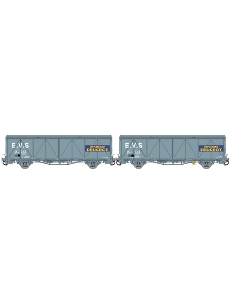 Set de 2 wagons SNAV  toits hauts PEUGEOT époque