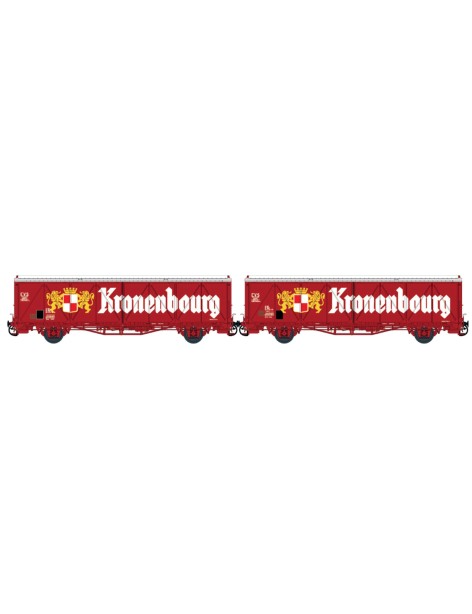 Set de 2 wagons SNAV toits bas EVS Kronembourg époque