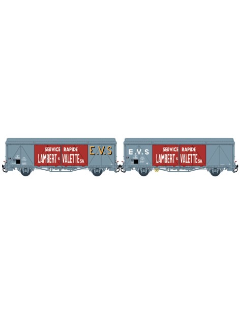 Set de 2 wagons SNAV toits hauts EVS Lambert & Valette