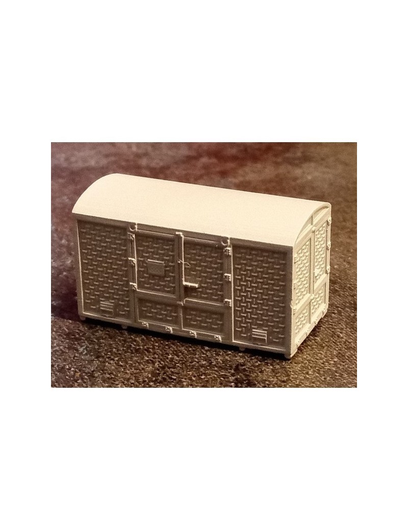 Cubical container with round roof
