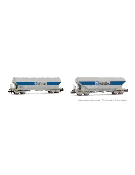 Set de wagons créaliers SNCF Soufflet époque V/VI