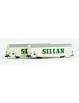Set 2 wagons à grande capacité Hbbks long B SILLAN