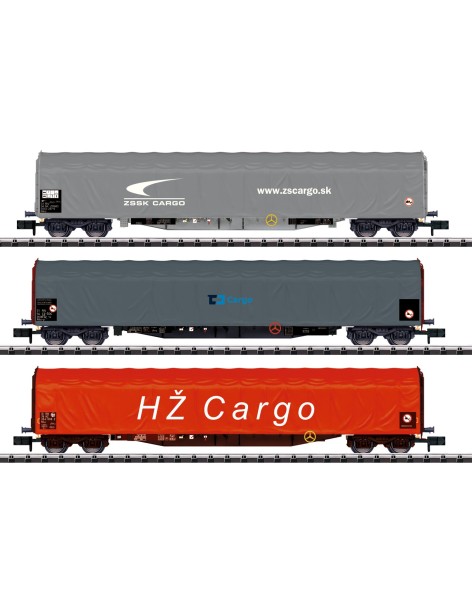 Set de 3 wagons Rils ZSSK Cargo, CD Cargo et HZ Cargo